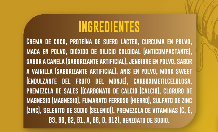 Sin Soya sin maltadoxtrina a base de crema de coco sin azucares añadidos
